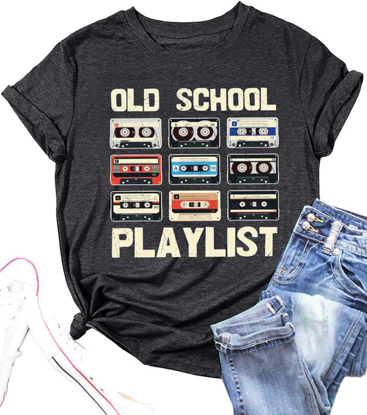 Retro 80s Cassette Tape Playlist Graphic T-Shirt