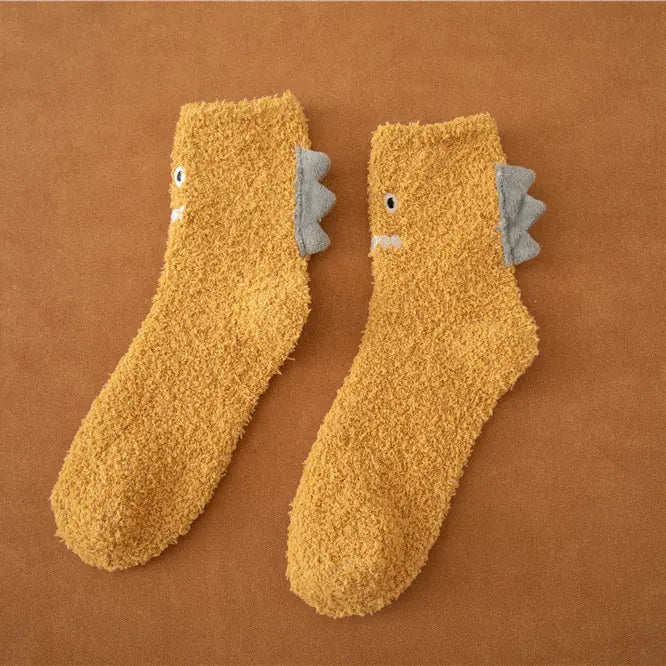 Women's Lint-free Cartoon Coral Fleece Socks