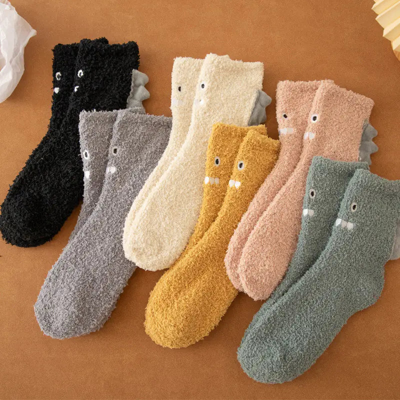 Women's Lint-free Cartoon Coral Fleece Socks