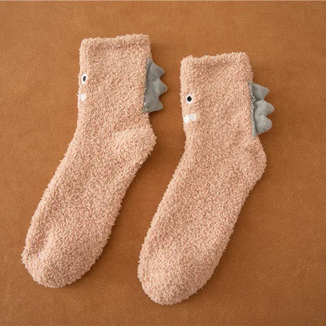 Women's Lint-free Cartoon Coral Fleece Socks