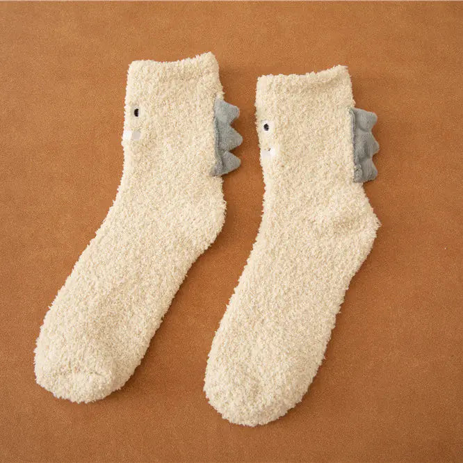 Women's Lint-free Cartoon Coral Fleece Socks