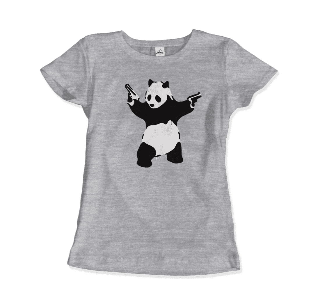 Banksy Pandamonium Armed Panda Artwork T-Shirt-11