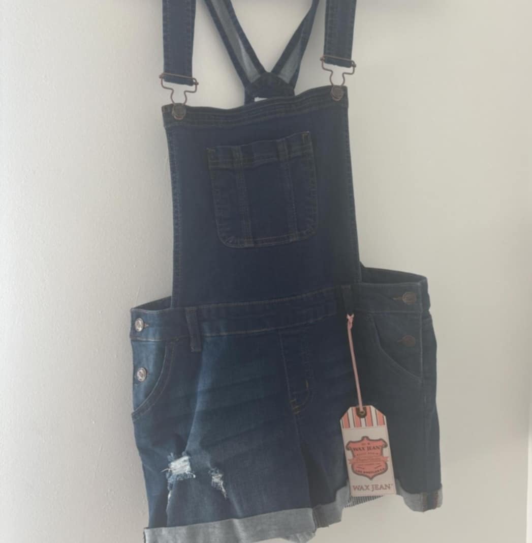 Wax Jean Blue Denim Overall Shorts – Size M