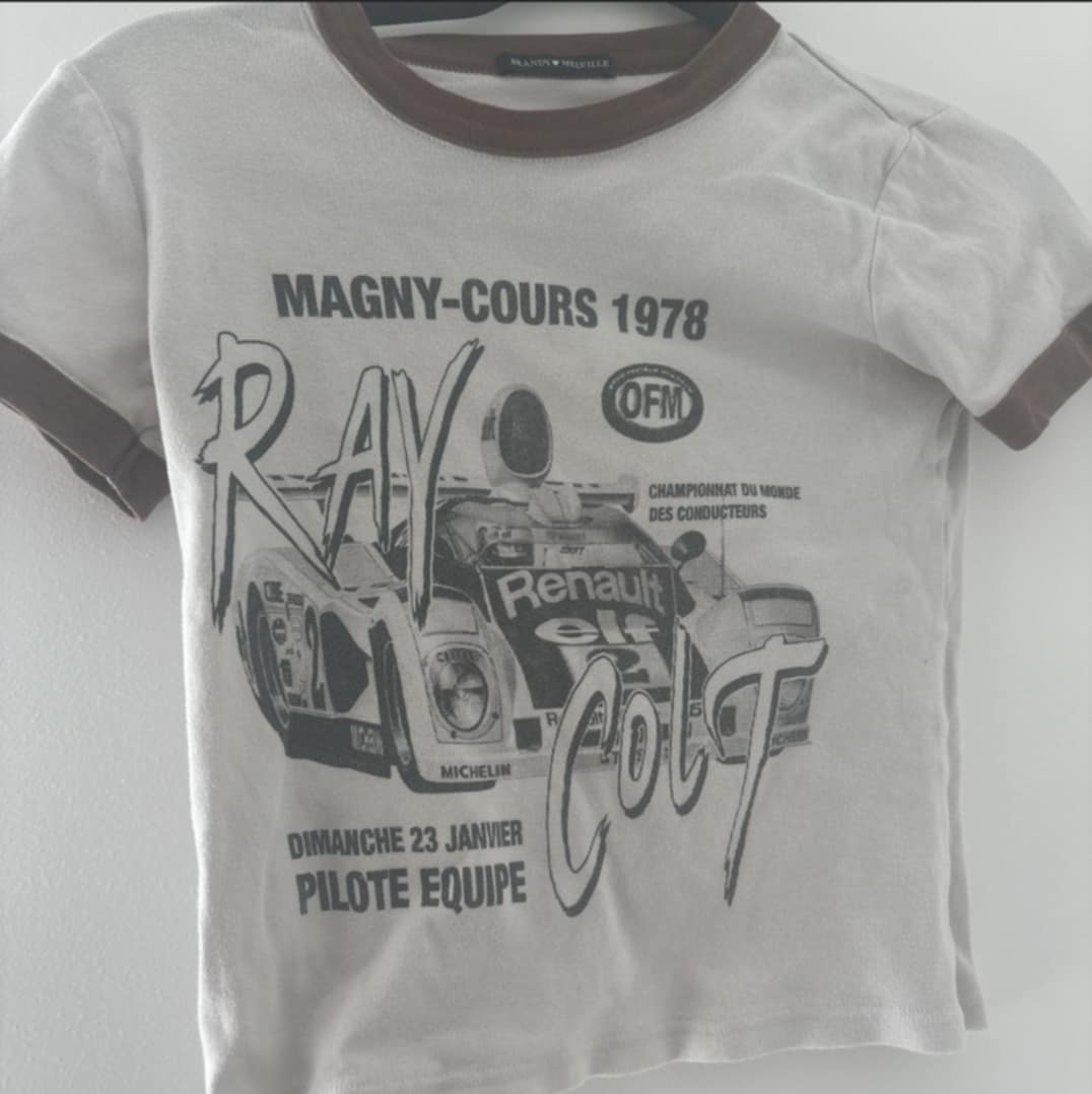 Brandy Melville Renault Racing Graphic Ringer Tee – Size Small/One Size