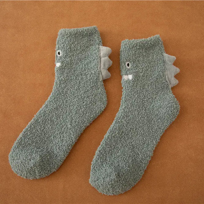 Women's Lint-free Cartoon Coral Fleece Socks