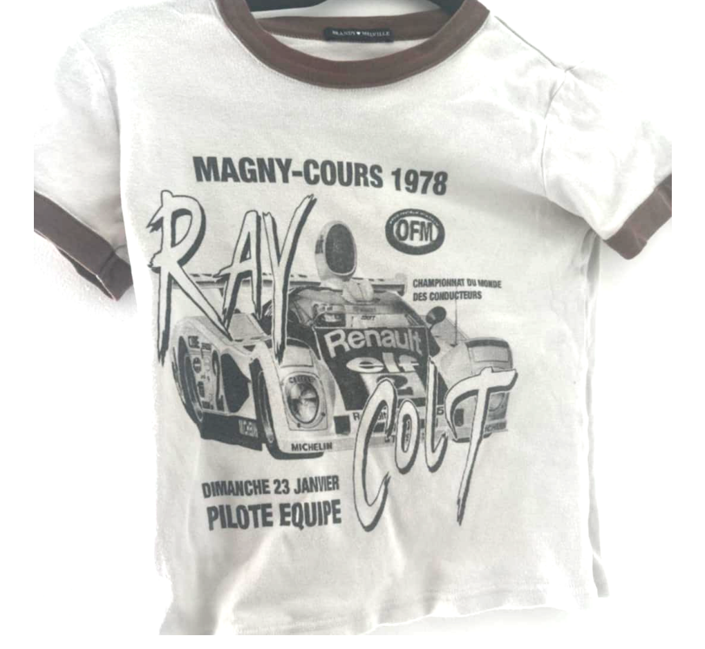 Brandy Melville Renault Racing Graphic Ringer Tee – Size Small/One Size