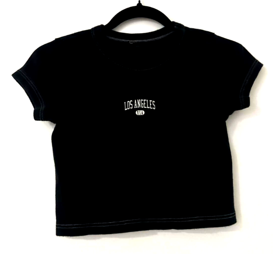 Brandy Melville Los Angeles Black Baby Tee – One Size