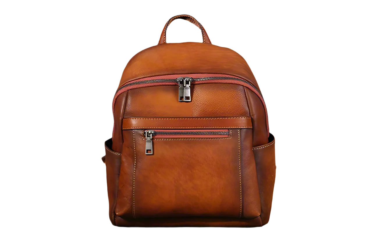 Womens Vintage Leather Backpack-1